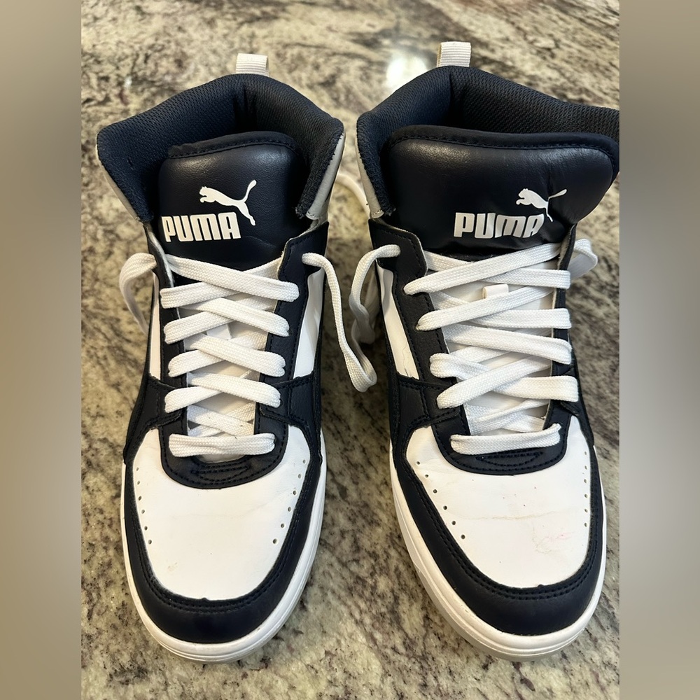 Puma Rebound Joy Mid Sneakers Men's 6.5C / Women's 8 Black White Grey 374687-14